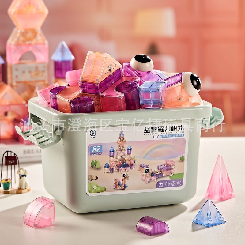 Barrel Geometry Children'S Magnetic Stereo Children'S Light Geometry Magnetic Block Building Blocks Assembled Toys Educational Gift For Men And Women - Image 5